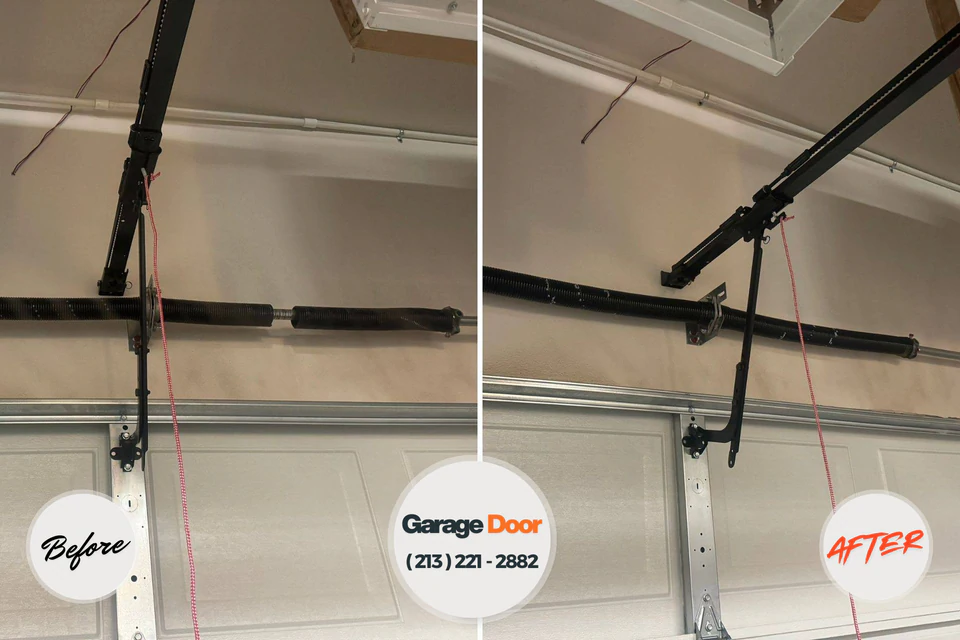 Before and after: garage door repair Rutherford, PA